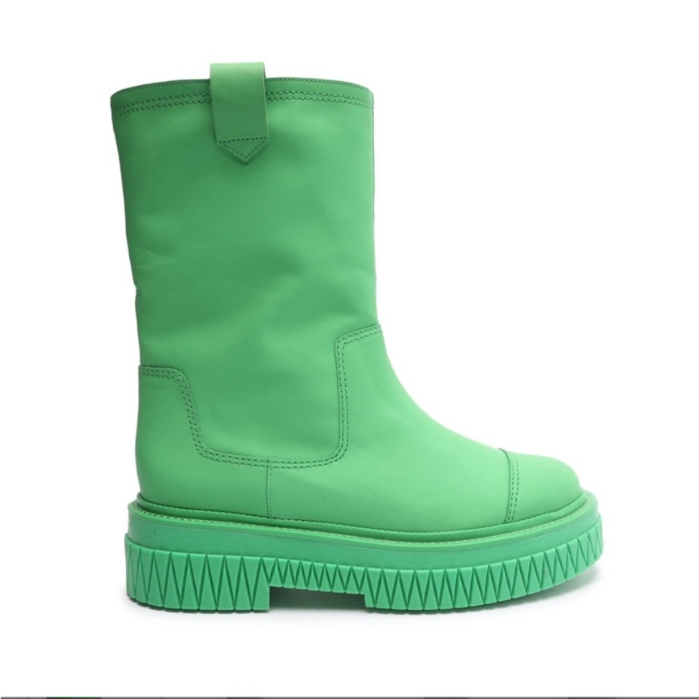 SCHUTZ Neon Green Chunky Platform Combat Boots - Picture 3 of 8